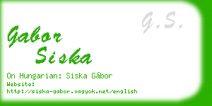 gabor siska business card